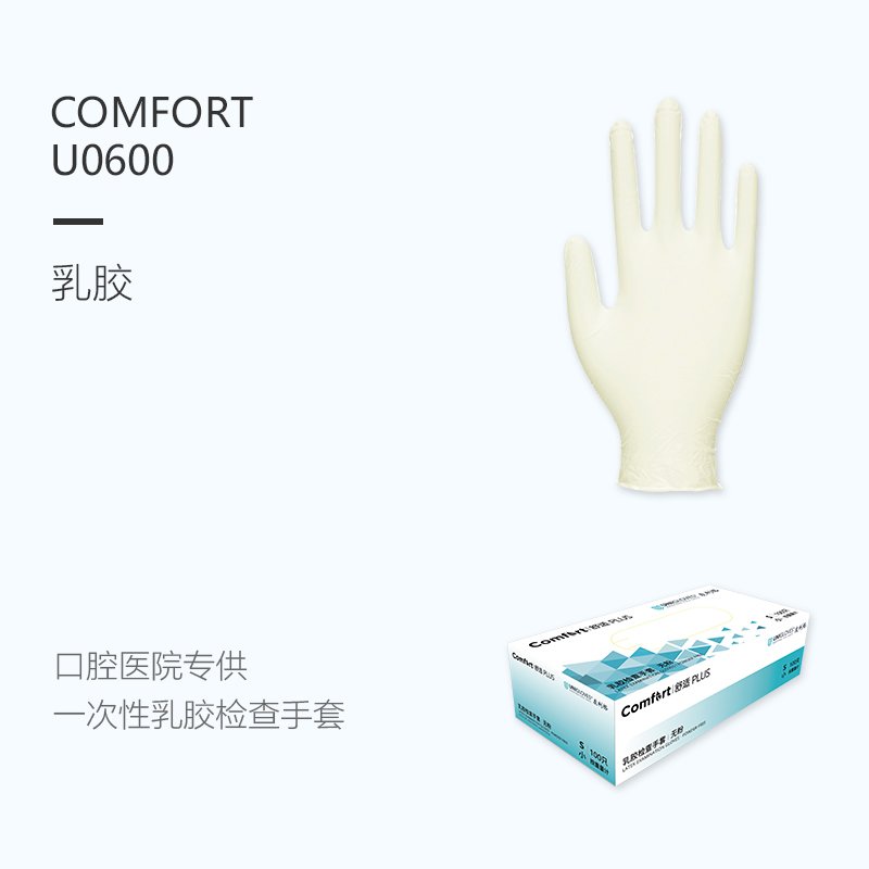 COMFORT PLUS U0600 舒適PLUS | 一次性無粉乳膠檢查手套